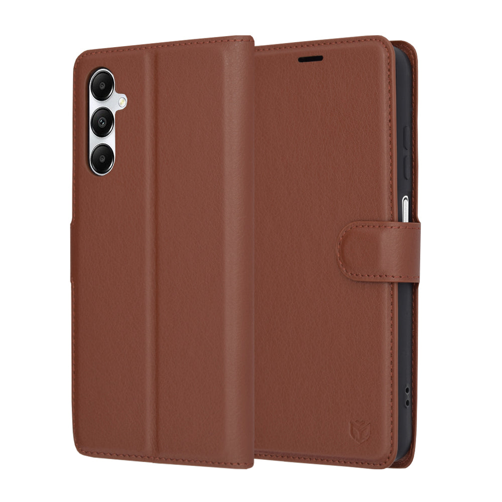 Coque pour Samsung Galaxy A05s A057, Techsuit, Leather Folio, Marron