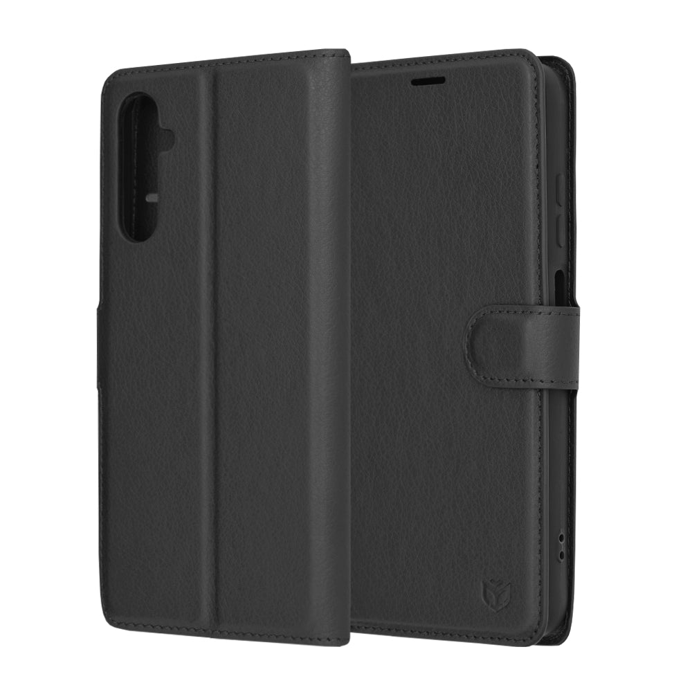 Coque pour Samsung Galaxy A05s A057, Techsuit, Leather Folio, Noire