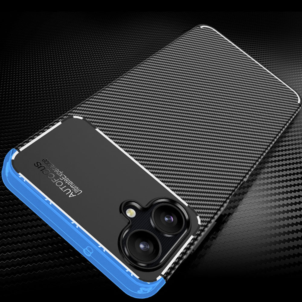 Coque pour Samsung Galaxy A06 A065, Techsuit, Fibre de carbone, Noire