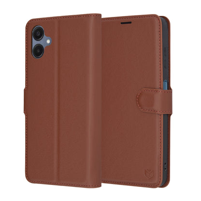 Case for Samsung Galaxy A06 A065, Techsuit, Leather Folio, Brown