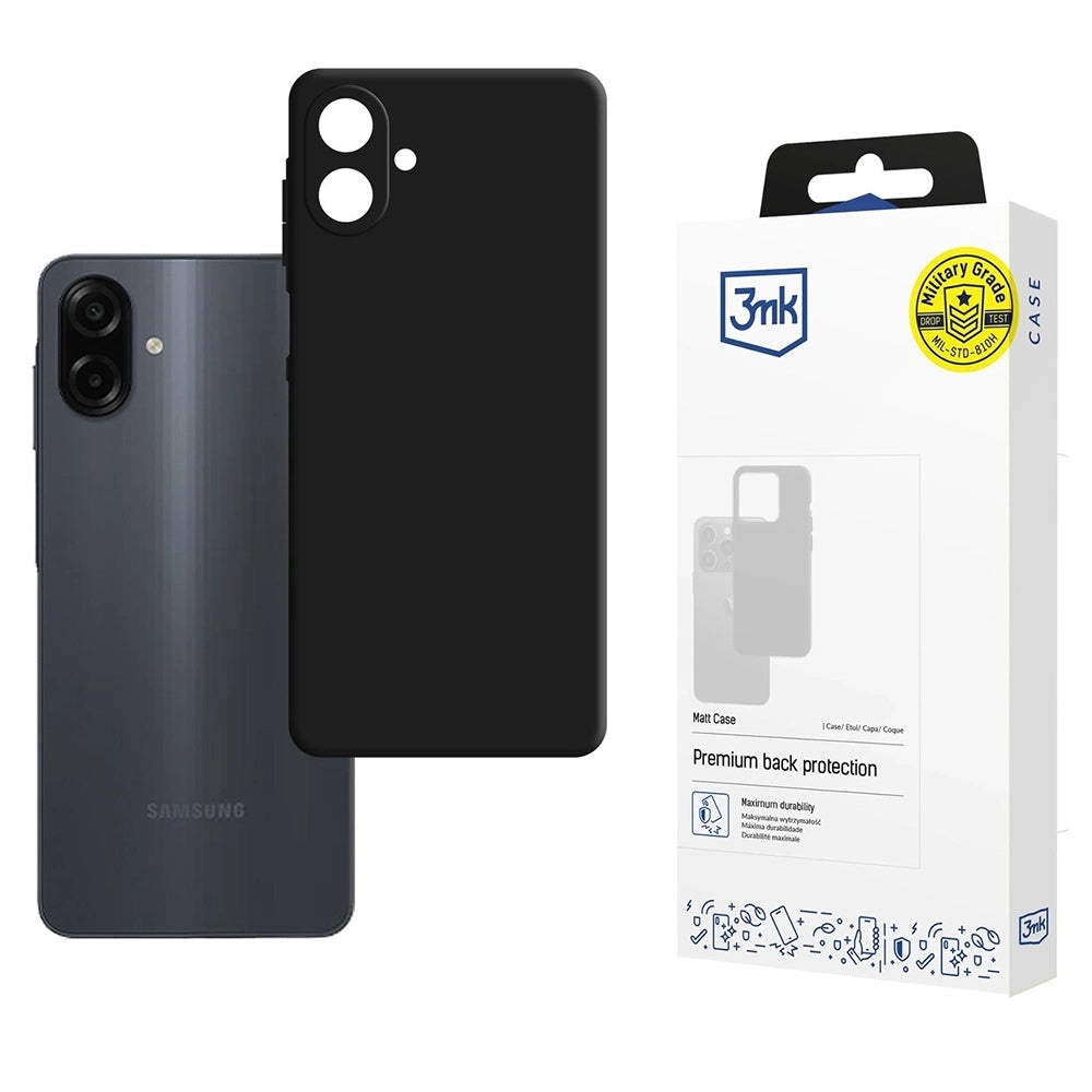 Coque pour Samsung Galaxy A07 4G A075, 3MK, Noire Mate