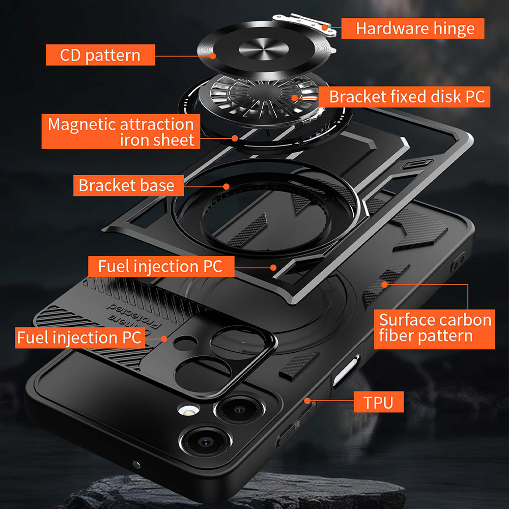 Étui pour Samsung Galaxy A07 4G A075, Techsuit, RuggedCam, Noir