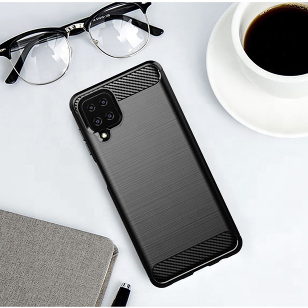 Coque pour Samsung Galaxy A12 Nacho A127 / A12 A125, Techsuit, Carbone, Noire