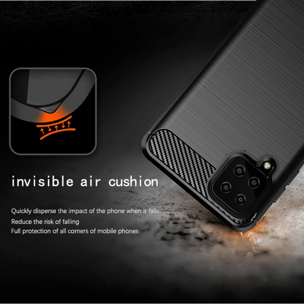 Coque pour Samsung Galaxy A12 Nacho A127 / A12 A125, Techsuit, Carbone, Noire