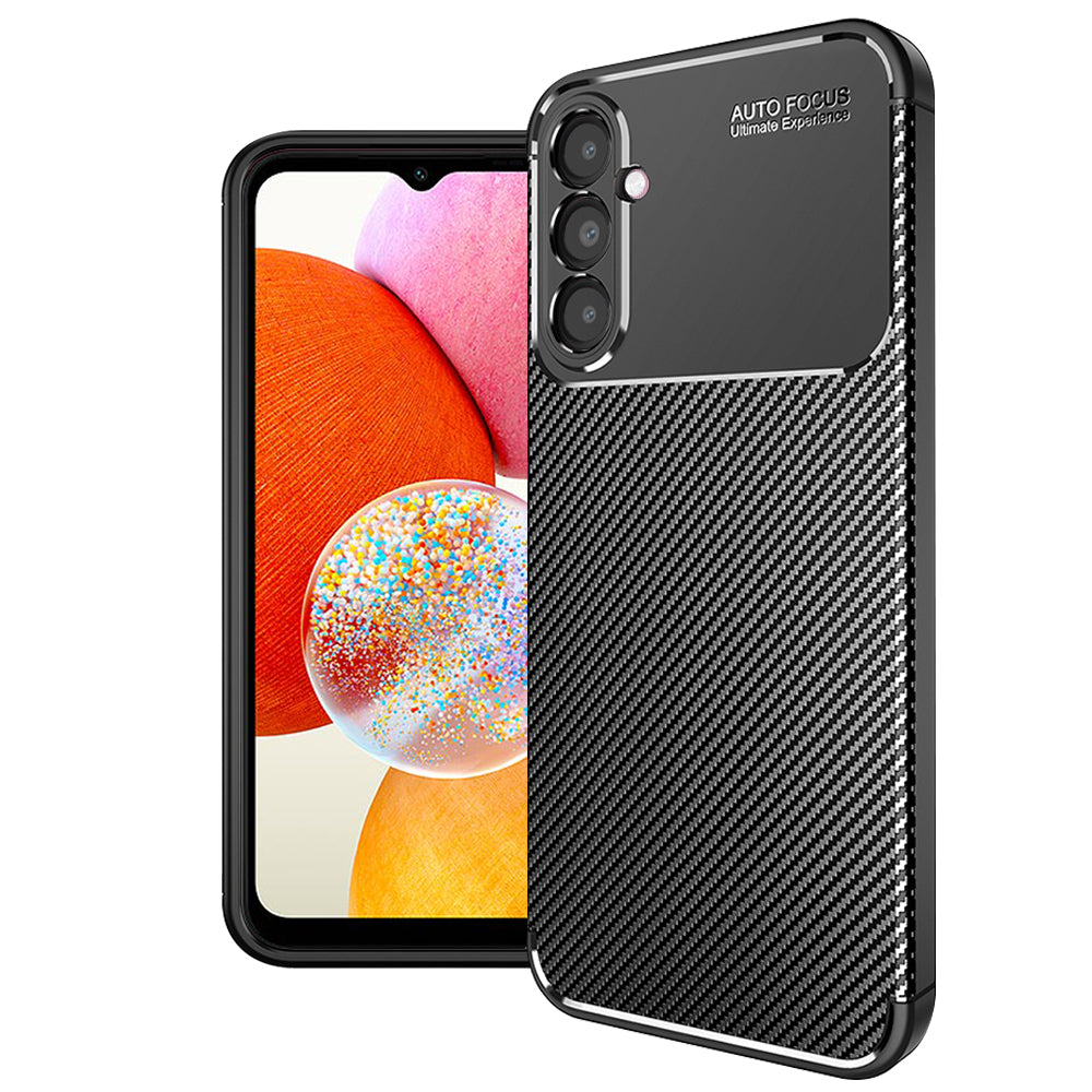 Coque pour Samsung Galaxy A14 A145 / A14 5G A146, Techsuit, Fibre de carbone, Noire