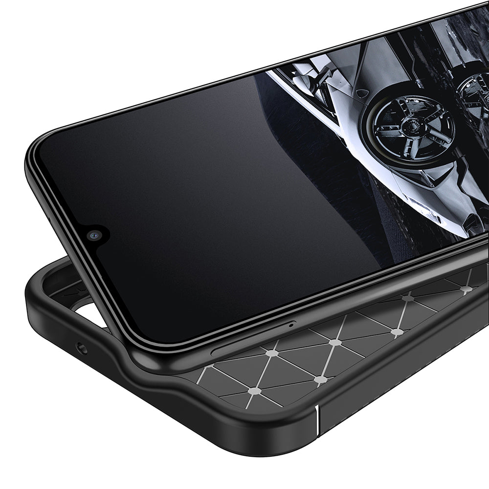 Coque pour Samsung Galaxy A14 A145 / A14 5G A146, Techsuit, Fibre de carbone, Noire