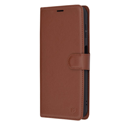 Coque pour Samsung Galaxy A14 A145 / A14 5G A146, Techsuit, Folio en cuir, Marron
