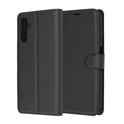 Coque pour Samsung Galaxy A14 A145 / A14 5G A146, Techsuit, Folio en cuir, Noire