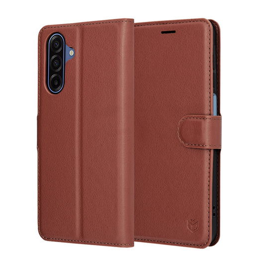 Coque pour Samsung Galaxy A17 4G / A17 5G, Techsuit, Leather Folio, Marron