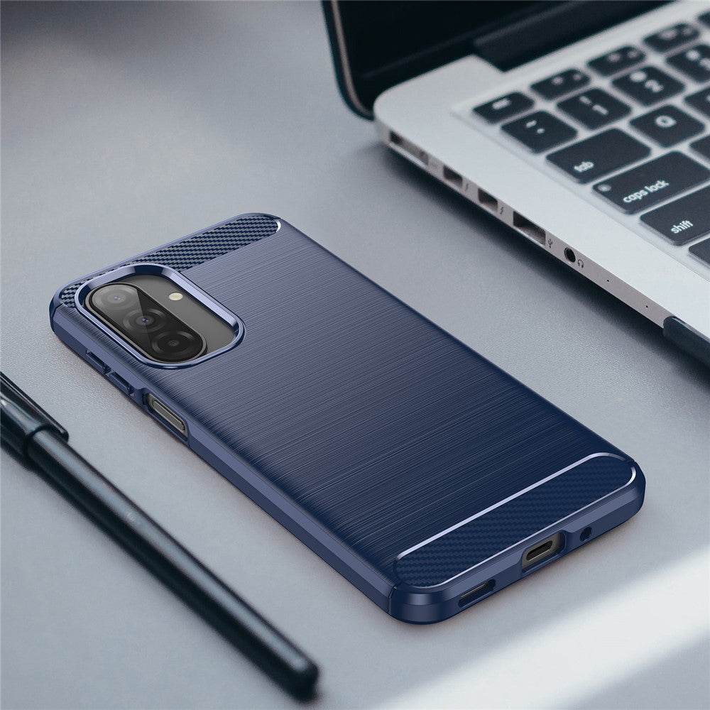 Coque pour Samsung Galaxy A17 5G, Techsuit, Carbone, Bleue