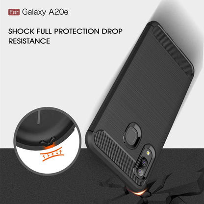 Coque pour Samsung Galaxy A20e A202, Techsuit, Carbone, Noire