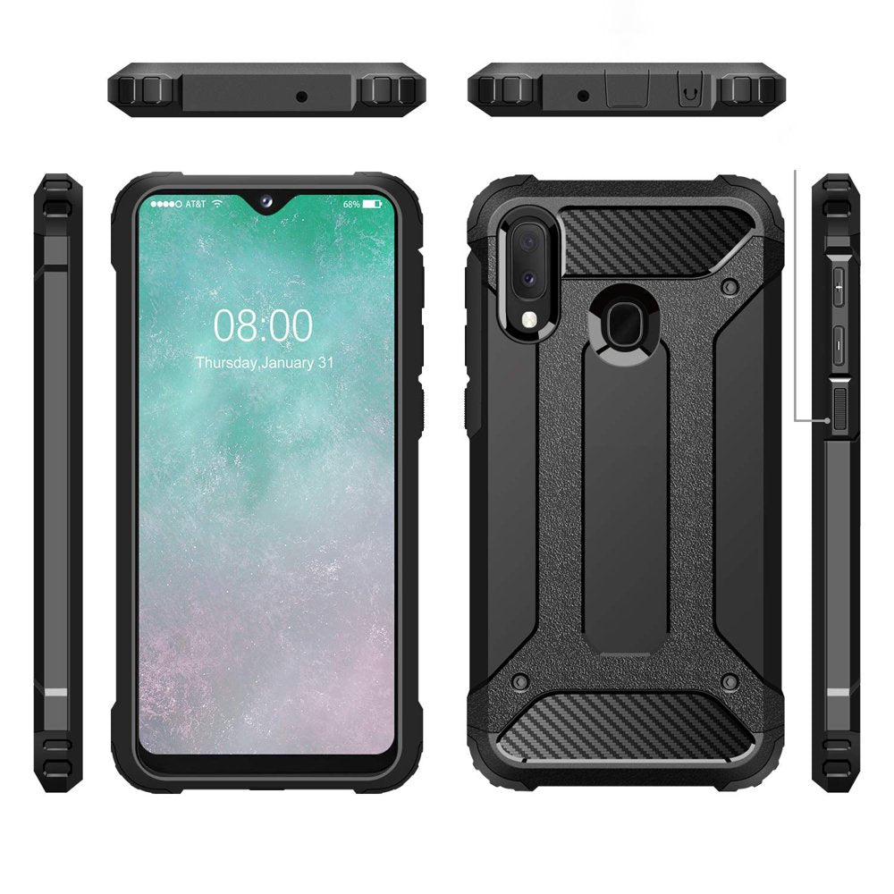 Coque pour Samsung Galaxy A20e A202, Techsuit, Hybrid Armor, Noire