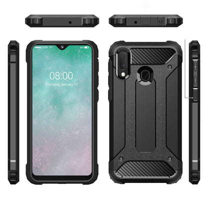 Coque pour Samsung Galaxy A20e A202, Techsuit, Hybrid Armor, Noire