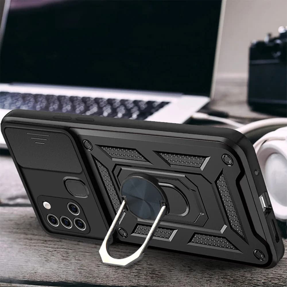 Coque pour Samsung Galaxy A21s A217, Techsuit, CamShield, Noire