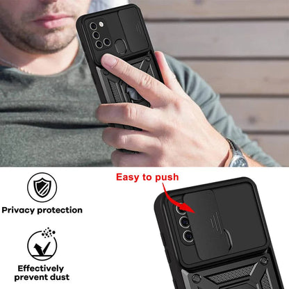 Coque pour Samsung Galaxy A21s A217, Techsuit, CamShield, Noire