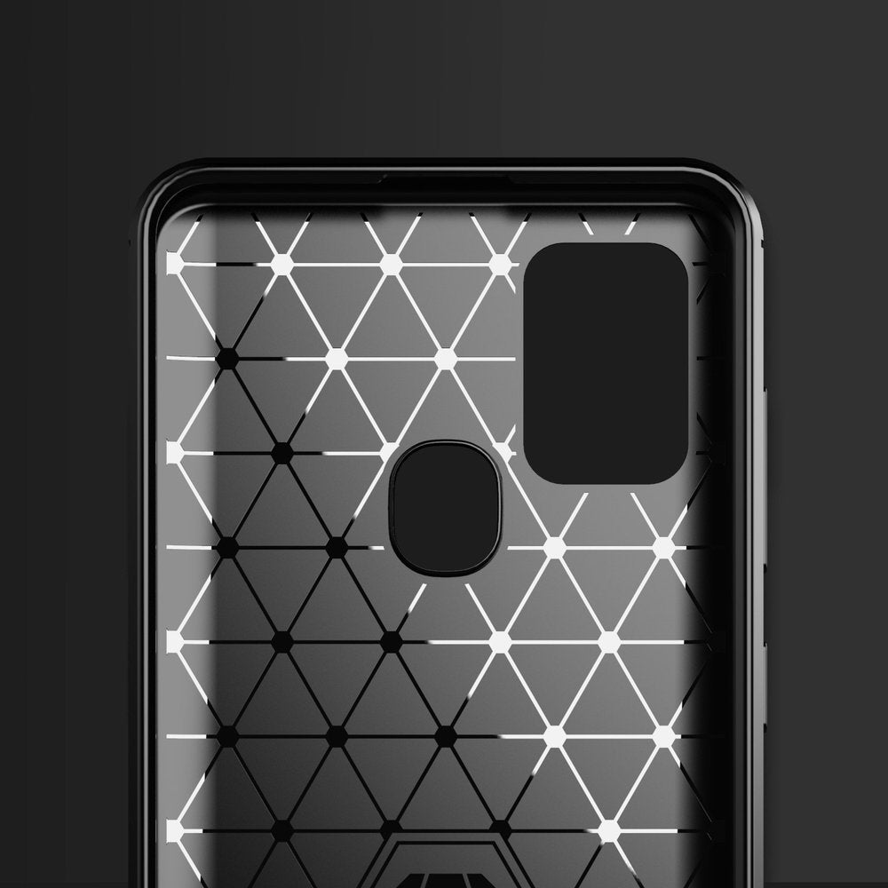 Coque pour Samsung Galaxy A21s A217, Techsuit, Carbone, Noire