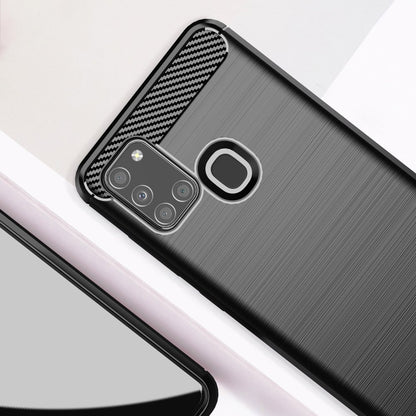 Coque pour Samsung Galaxy A21s A217, Techsuit, Carbone, Noire