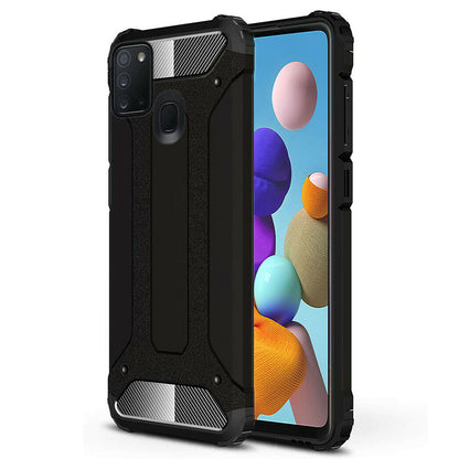 Coque pour Samsung Galaxy A21s A217, Techsuit, Hybrid Armor, Noire