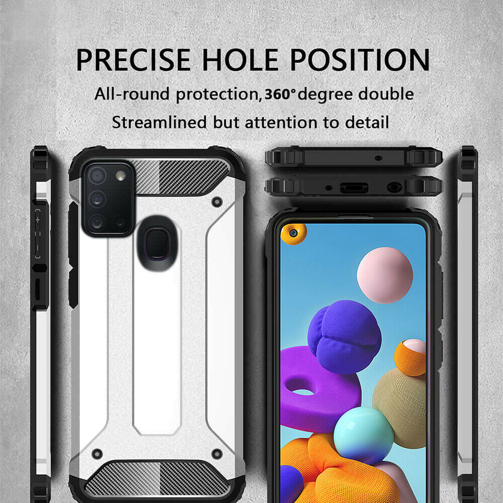 Coque pour Samsung Galaxy A21s A217, Techsuit, Hybrid Armor, Noire