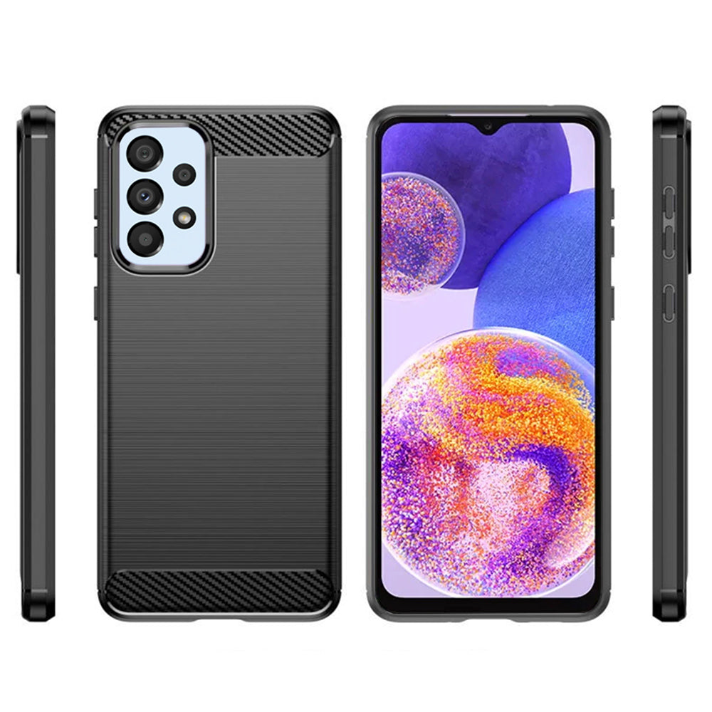 Coque pour Samsung Galaxy A23 5G A236 / A23 A235, Techsuit, Carbone, Noire