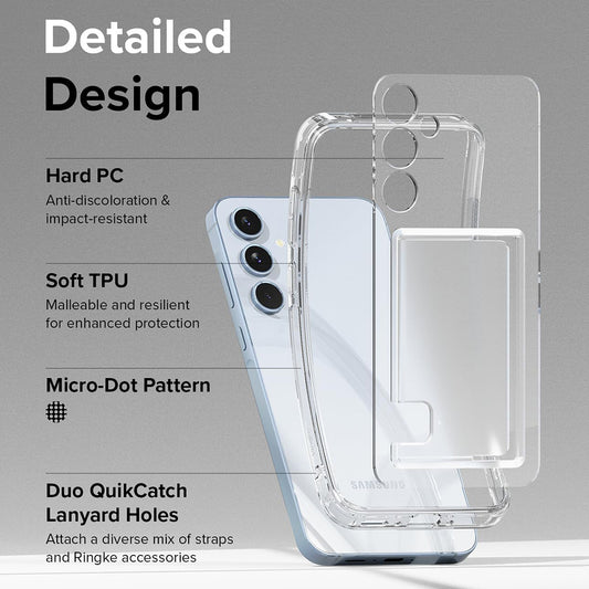 Coque pour Samsung Galaxy A35 5G A356, Ringke, Fusion Card, Transparente