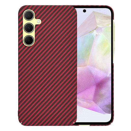 Coque pour Samsung Galaxy A35 5G A356, Techsuit, Carbonite FiberShell, Rouge