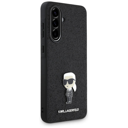 Étui pour Samsung Galaxy A36 A366, Karl Lagerfeld, Glitter Fixed Ikonik Karl, Noir