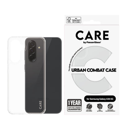 Étui pour Samsung Galaxy A36 A366, PanzerGlass, Care Urban Combat, Transparent