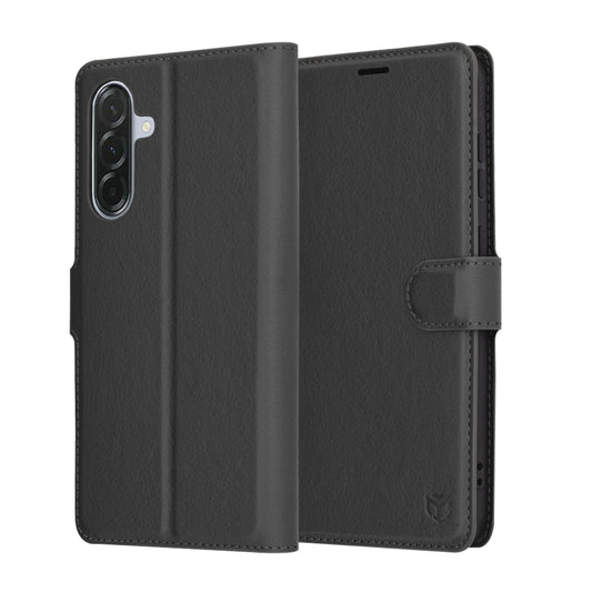 Coque pour Samsung Galaxy A36 A366, Techsuit, Leather Folio, Noire