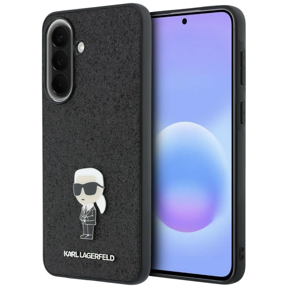 Coque pour Samsung Galaxy A37 5G, Karl Lagerfeld, Glitter Fixed Ikonik Karl, Noire