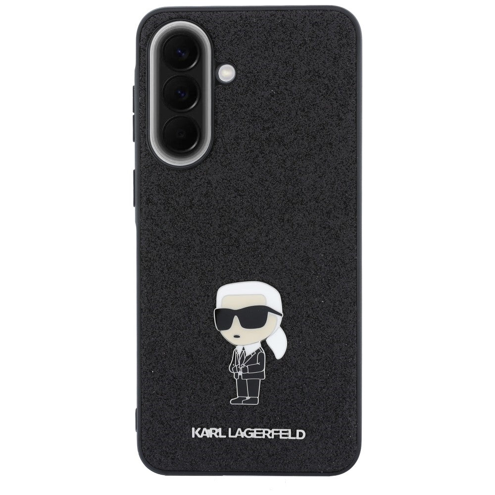 Coque pour Samsung Galaxy A37 5G, Karl Lagerfeld, Glitter Fixed Ikonik Karl, Noire