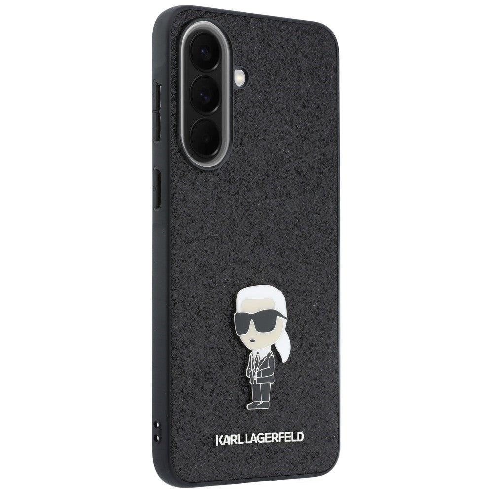 Coque pour Samsung Galaxy A37 5G, Karl Lagerfeld, Glitter Fixed Ikonik Karl, Noire
