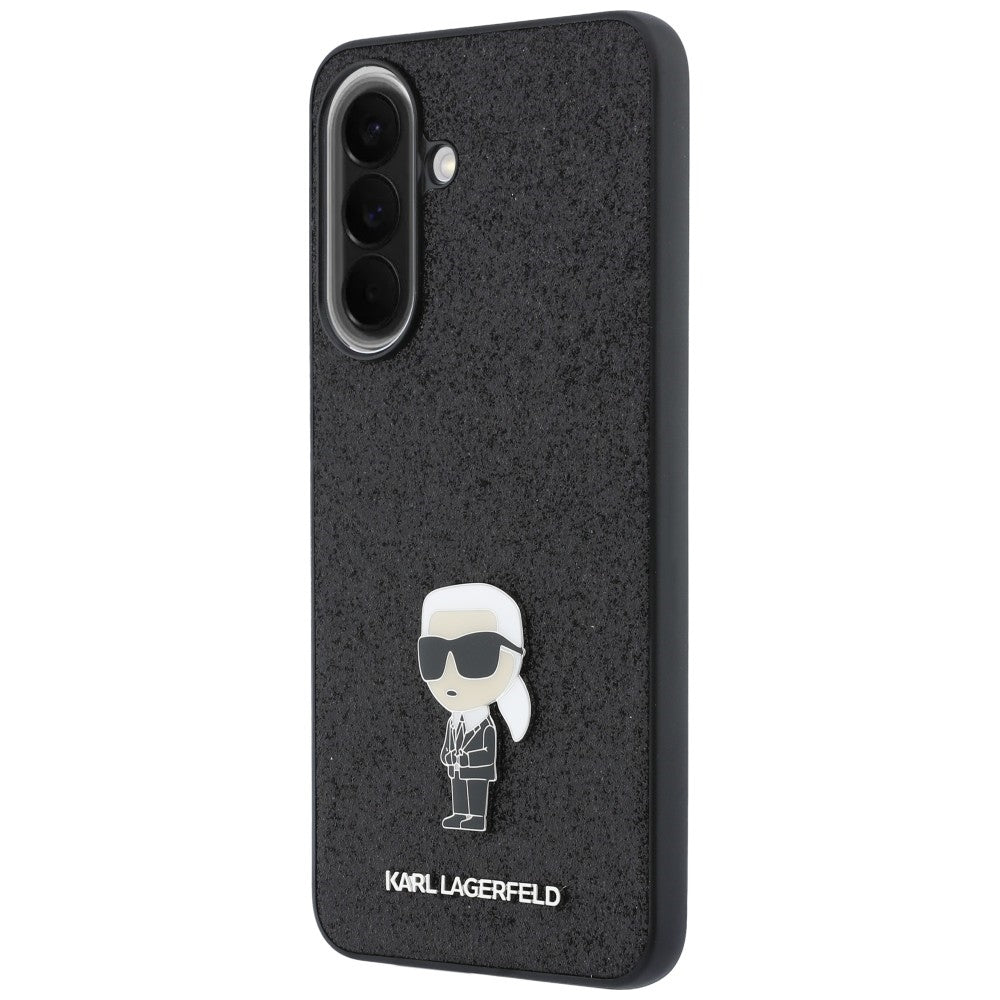 Coque pour Samsung Galaxy A37 5G, Karl Lagerfeld, Glitter Fixed Ikonik Karl, Noire