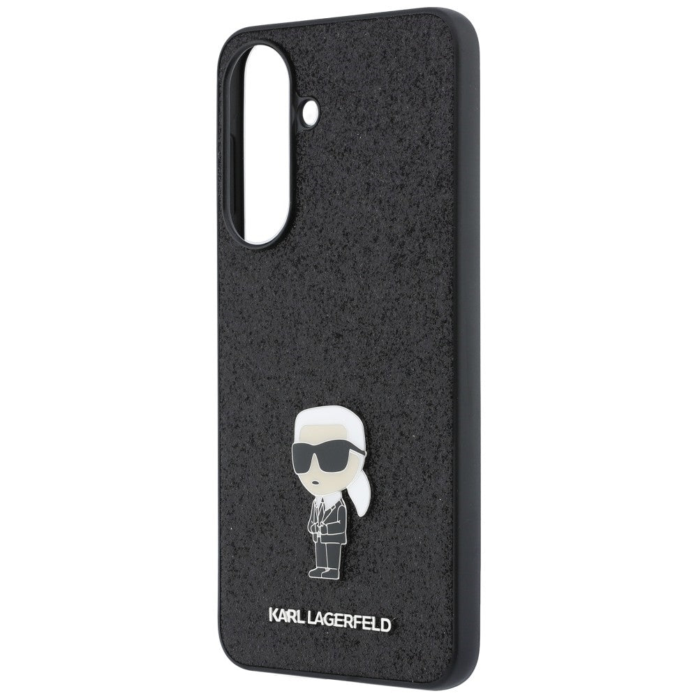 Coque pour Samsung Galaxy A37 5G, Karl Lagerfeld, Glitter Fixed Ikonik Karl, Noire