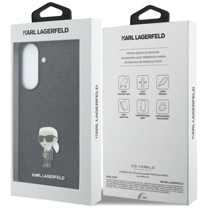 Coque pour Samsung Galaxy A37 5G, Karl Lagerfeld, Glitter Fixed Ikonik Karl, Noire