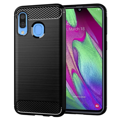 Coque pour Samsung Galaxy A40 A405, Techsuit, Carbone, Noire