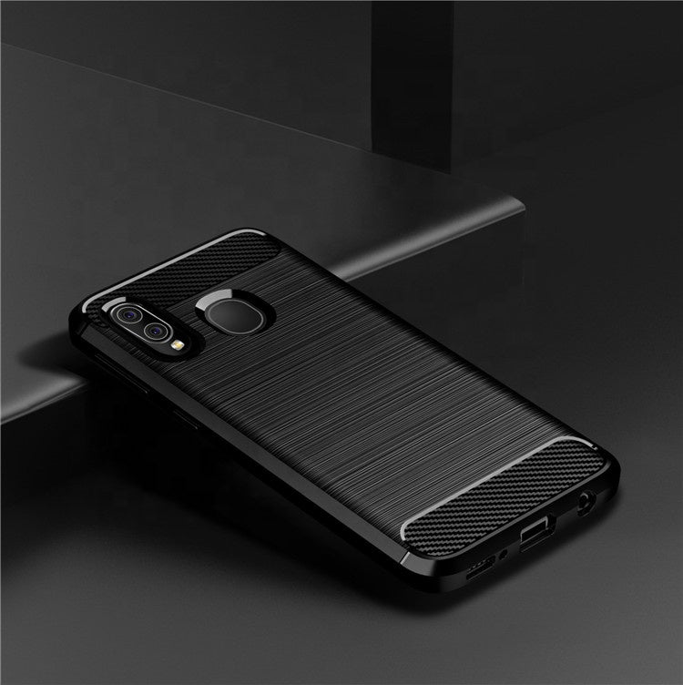 Coque pour Samsung Galaxy A40 A405, Techsuit, Carbone, Noire