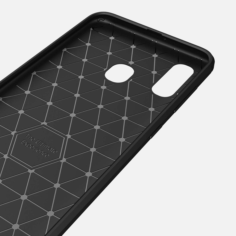 Coque pour Samsung Galaxy A40 A405, Techsuit, Carbone, Noire