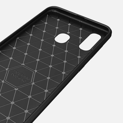 Coque pour Samsung Galaxy A40 A405, Techsuit, Carbone, Noire