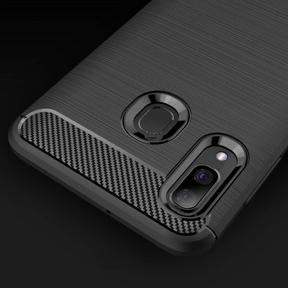 Coque pour Samsung Galaxy A40 A405, Techsuit, Carbone, Noire