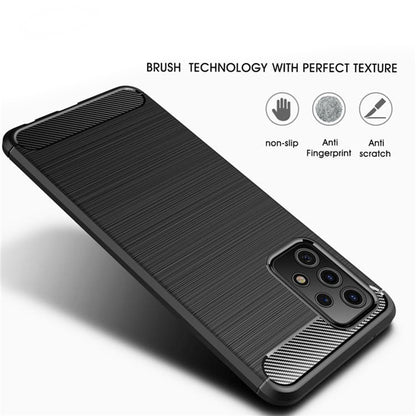 Coque pour Samsung Galaxy A52s 5G A528 / A52 5G A526 / A52 A525, Techsuit, Carbone, Noire
