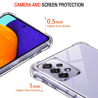 Coque pour Samsung Galaxy A52s 5G A528 / A52 5G A526 / A52 A525, Techsuit, Antichoc Claire, Transparente