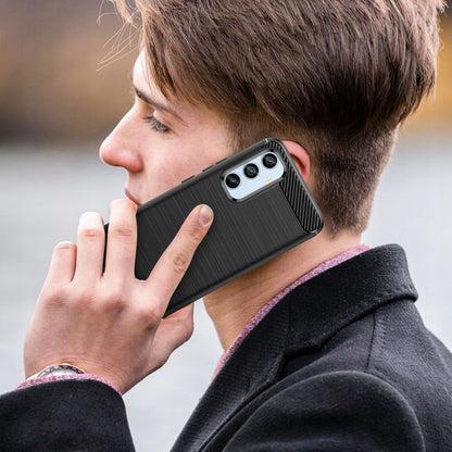 Coque pour Samsung Galaxy A54 A546, Techsuit, Carbone, Noire