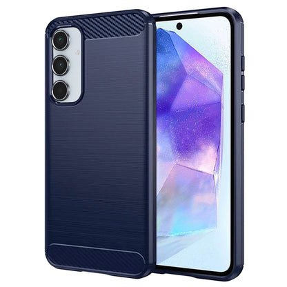 Coque pour Samsung Galaxy A55 5G A556, Techsuit, Carbone, Bleue