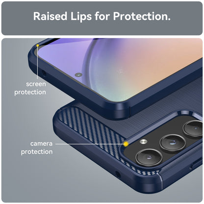 Coque pour Samsung Galaxy A55 5G A556, Techsuit, Carbone, Bleue