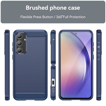 Coque pour Samsung Galaxy A55 5G A556, Techsuit, Carbone, Bleue