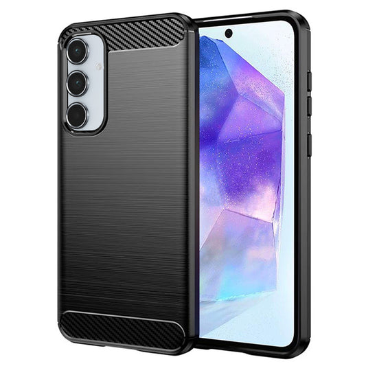 Coque pour Samsung Galaxy A55 5G A556, Techsuit, Carbone, Noire