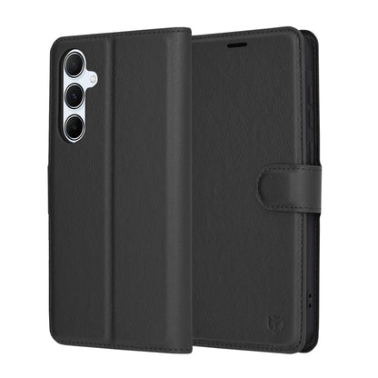 Coque pour Samsung Galaxy A55 5G A556, Techsuit, Leather Folio, Noire