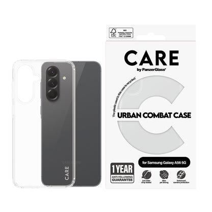 Étui pour Samsung Galaxy A56 A566, PanzerGlass, Care Urban Combat, Transparent