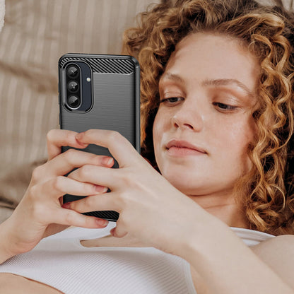 Coque pour Samsung Galaxy A56 A566, Techsuit, Carbone, Noire